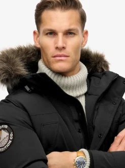 Jet Black - Superdry Everest Faux Fur Parka Veste