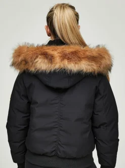 Jet Black - Veste Zavetti Canada Olivia Bomber 100% coton pour femme