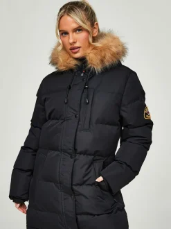 Jet Black - Zavetti Canada Womens Goshawa Puffer Parka Veste
