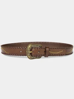 Joe Browns ceinture en cuir à motifs avec boucle dorée et clous