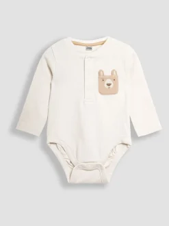 Jojo Maman Bébé Ours imprimé et Appliqué Pocket Bodies 2 Pack