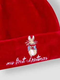 JoJo Maman Bébé Peter Rabbit™ Mon premier chapeau en velours de Noël