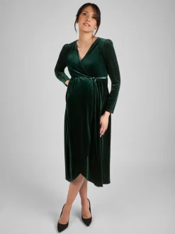 Jojo Maman Bébé Velvet Col en V Robe cache-cœur de maternité et d’allaitement