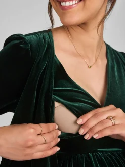 Jojo Maman Bébé Velvet Col en V Robe cache-cœur de maternité et d’allaitement