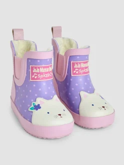 Jojo Maman Bébé Wellies à cheville Cosy Lined Cat