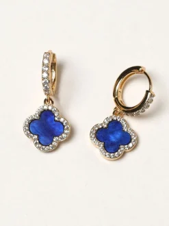 Jon Richard Boucles d’oreilles Huggie Clover Lapis