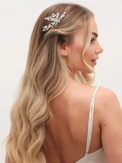 Jon Richard Peigne fleuri en cristal perlé