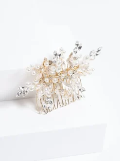 Jon Richard Peigne fleuri en cristal perlé