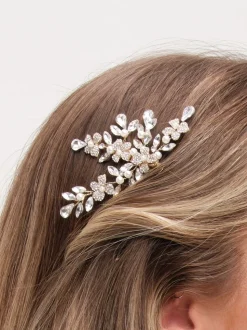 Jon Richard Peigne fleuri en cristal perlé