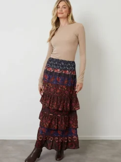 Jupe longue Another Sunday Fleuri  à volants Maxi