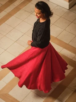 Jupe mi-longue en jacquard FatFace