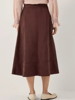 Jupe mi-longue Monsoon Rowan en suédine