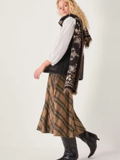 Jupe mi-longue Monsoon Willa à carreaux