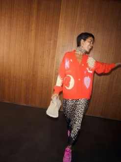 Jupe mi-longue Never Fully Dressed en dentelle imprimé léopard Maeva