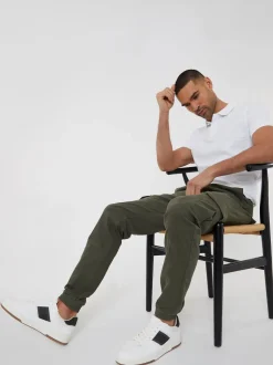 kaki - Pantalon cargo Threadbare style jogger en coton stretch