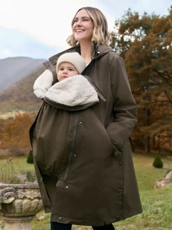 kaki - Parka de maternité et de bébé Seraphine 3 en 1 avec doublure en imitation peau de mouton