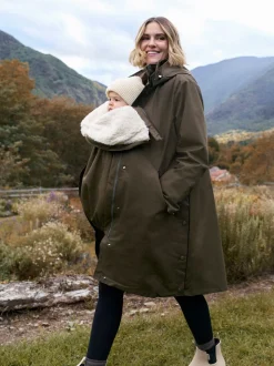 kaki - Parka de maternité et de bébé Seraphine 3 en 1 avec doublure en imitation peau de mouton