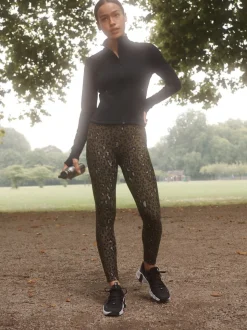 Kaki imprimé animal - Legging d’extérieur doublé en polaire à poignée chaude