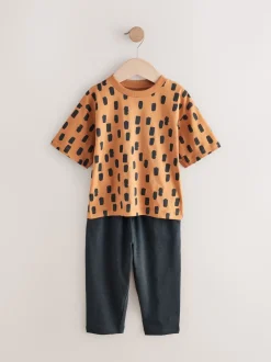 Kaki/vert - Manches courtes T-shirt & Survêtement Set 3 Pack (3mths-7yrs)