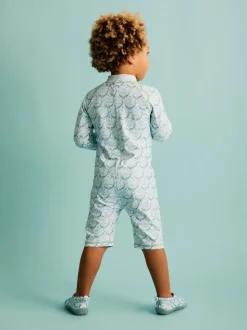 KIDLY BY MORI Combinaison anti-soleil Bleu à manches 3/4