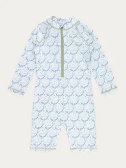 KIDLY BY MORI Combinaison anti-soleil Bleu à manches 3/4