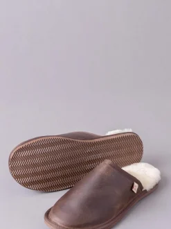 Lakeland Leather Pantoufles Curseur en cuir pour hommes