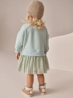 Lapin bleu - Robe de soirée en sweat (3 mois-7 ans)