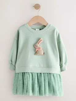 Lapin bleu - Robe de soirée en sweat (3 mois-7 ans)