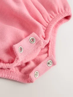 Lapin crème/rose - Ensemble deux pièces salopette et body bébé (0mois-3ans)