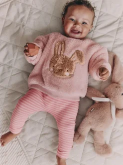 Lapin rose - Ensemble de Hauts et Leggings en polaire Bébé 2 pièces (0mois-2ans)