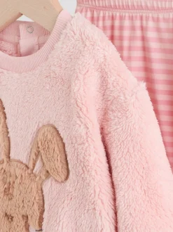 Lapin rose - Ensemble de Hauts et Leggings en polaire Bébé 2 pièces (0mois-2ans)
