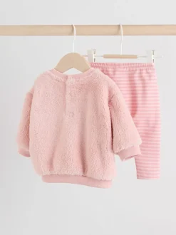 Lapin rose - Ensemble de Hauts et Leggings en polaire Bébé 2 pièces (0mois-2ans)