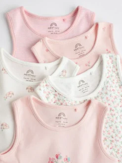 Lapin rose - Paquet de bodys pour bébé avec gilet 5