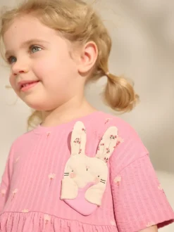 Lapin rose - Robe d’été en jersey (3mois à7ans)