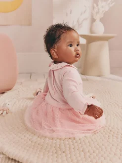 Lapin rose - Robe Twofer en maille bébé (0mois-2ans)