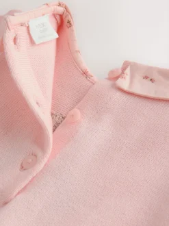 Lapin rose - Robe Twofer en maille bébé (0mois-2ans)