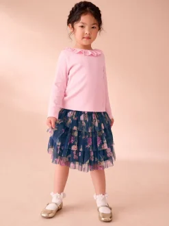 Laura Ashley ensemble haut et jupe côtelé à manches longues