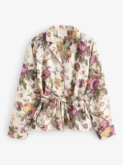 Laura Ashley pyjama boutonné en satin Uffington Roses