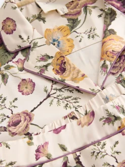 Laura Ashley pyjama boutonné en satin Uffington Roses