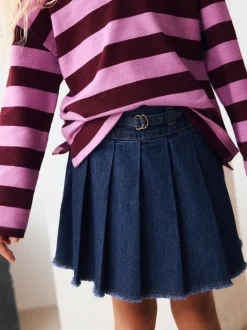 Lave-vaisselle foncé - Jupe plissée en jean (3-16ans)