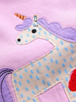 Licorne à rayures roses - Ensemble Sweat-shirt et jogging Coupe ballon (3mois -7ans)