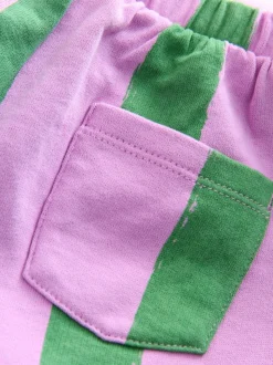 Licorne à rayures roses - Ensemble Sweat-shirt et jogging Coupe ballon (3mois -7ans)