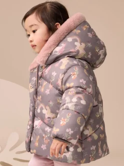 Licorne Damson - Manteau rembourré résistant à la douche avec bordure en fausse fourrure (3mois7ans)