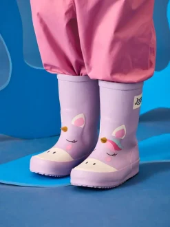 Licorne lilac - Bottes de pluie JoJo Maman Bébé imprimées courtes