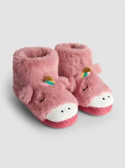 Licorne rose - Chaussons bottes JoJo Maman Bébé en peluche