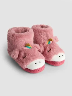 Licorne rose - Chaussons bottes JoJo Maman Bébé en peluche