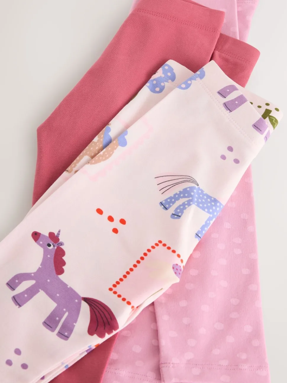 Licorne rose - Lot de 3 leggings (3mois-7ans)