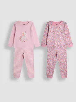 Licorne rose - Lot de 2 pyjamas en jersey JoJo Maman Bébé
