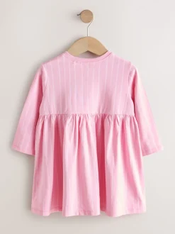 Licorne rose - Robe ornée à manches longues (3mois7ans)