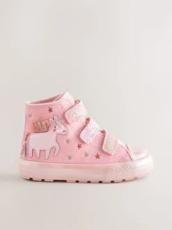 Licorne rose - Touch Fastening High Top Trainers (touch Fastening High Top Trainers)